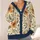 Sunflower And Blue Flower Botanical Motif For Autumn Layering, Women’s Casual Style All-over Print Knitted Cardigan - 4