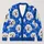 Fluffy White Dog Faces With Blue Flowers For Playful Halloween Gatherings And Casual Days All-over Print Knitted Cardigan - 1