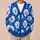 Fluffy White Dog Faces With Blue Flowers For Playful Halloween Gatherings And Casual Days All-over Print Knitted Cardigan - 6