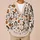 Spooky Skeletons Riding Brooms with Pumpkins for Cozy Autumn Vacation Outfits and Gifts All-over Print Knitted Cardigan - 6