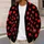 Red Polka Dots On Black For Everyday Layering, Casual Wardrobes, And Gift Giving All-over Print Knitted Cardigan - 5