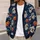 Mummy Pumpkin Halloween Style for Parties and Fall Layering Women's Plus Size Outfits All-over Print Knitted Cardigan - 5
