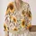 Golden Sunflowers and Autumn Leaves for Cozy Layering, Plus Size Weekend Lifestyle All-over Print Knitted Cardigan - 2