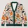 Halloween Pumpkins Bats and Wildflowers for Autumn Gatherings and Cozy Layering All-over Print Knitted Cardigan - 1