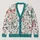 Pink Teal Butterfly Garden for Everyday Layering and Cottagecore Spring Weekend Style All-over Print Knitted Cardigan - 1