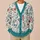 Pink Teal Butterfly Garden for Everyday Layering and Cottagecore Spring Weekend Style All-over Print Knitted Cardigan - 6