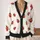 Playful Red Ladybug Garden Charm for Cozy Fall Layering, Gifts for Bug Lovers, All Ages All-over Print Knitted Cardigan - 2