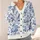 Blue Cat Floral Motifs for Cozy Autumn Layering, Vacation Dates, and Cat Lover Gifts All-over Print Knitted Cardigan - 4