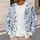 Blue Cat Floral Motifs for Cozy Autumn Layering, Vacation Dates, and Cat Lover Gifts All-over Print Knitted Cardigan - 5