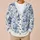 Blue Cat Floral Motifs for Cozy Autumn Layering, Vacation Dates, and Cat Lover Gifts All-over Print Knitted Cardigan - 6