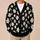White Daisy Blooms on Black for Everyday Layering and Year-Round Casual Style for Women All-over Print Knitted Cardigan - 6