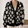 White Daisy Blooms on Black for Everyday Layering and Year-Round Casual Style for Women All-over Print Knitted Cardigan - 2