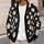 White Daisy Blooms on Black for Everyday Layering and Year-Round Casual Style for Women All-over Print Knitted Cardigan - 5