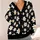 White Daisy Blooms on Black for Everyday Layering and Year-Round Casual Style for Women All-over Print Knitted Cardigan - 4