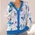 Blue Butterfly Floral Layering Style for Beach Escapes and Romantic Weekend Outings All-over Print Knitted Cardigan - 4