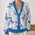 Blue Butterfly Floral Layering Style for Beach Escapes and Romantic Weekend Outings All-over Print Knitted Cardigan - 2