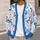 Blue Butterfly Floral Layering Style for Beach Escapes and Romantic Weekend Outings All-over Print Knitted Cardigan - 5