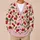 Cherry Pink Gingham With Red Cherries For Casual Summer Layering, Women's Everyday Style All-over Print Knitted Cardigan - 6