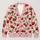 Cherry Pink Gingham With Red Cherries For Casual Summer Layering, Women's Everyday Style All-over Print Knitted Cardigan - 1