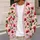 Cherry Pink Gingham With Red Cherries For Casual Summer Layering, Women's Everyday Style All-over Print Knitted Cardigan - 5