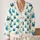 Teal Crab Coastal Motif for Beach Holidays and Relaxed Vacation Style for Women’s Everyday All-over Print Knitted Cardigan - 2