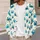 Teal Crab Coastal Motif for Beach Holidays and Relaxed Vacation Style for Women’s Everyday All-over Print Knitted Cardigan - 5