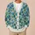 Teal Blue Abstract Floral Geometry for Autumn Outings and Casual Weekend Style for Women All-over Print Knitted Cardigan - 6