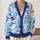 Blue Snowman Winter Scene for Cozy Vacation Layering and Casual Women's Everyday Style All-over Print Knitted Cardigan - 2