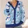 Blue Snowman Winter Scene for Cozy Vacation Layering and Casual Women's Everyday Style All-over Print Knitted Cardigan - 4
