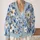 Light Blue Botanical Blooms For Spring Getaways And Date Nights, Elegant Style For Women All-over Print Knitted Cardigan - 2