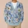 Light Blue Botanical Blooms For Spring Getaways And Date Nights, Elegant Style For Women All-over Print Knitted Cardigan - 6