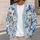 Light Blue Botanical Blooms For Spring Getaways And Date Nights, Elegant Style For Women All-over Print Knitted Cardigan - 5
