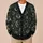 Green Spiral Eye Motifs for Mystical Autumn Layering, Women's Bohemian Style Wear All-over Print Knitted Cardigan - 6