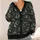 Green Spiral Eye Motifs for Mystical Autumn Layering, Women's Bohemian Style Wear All-over Print Knitted Cardigan - 4