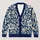 Navy Cream Botanical Blooms For Everyday Layering, Office Chic, And Weekend Wear Women All-over Print Knitted Cardigan - 1