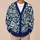 Navy Cream Botanical Blooms For Everyday Layering, Office Chic, And Weekend Wear Women All-over Print Knitted Cardigan - 6