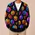Neon Pumpkin Faces For Halloween Parties And Autumn Outings, Women’s Seasonal Style All-over Print Knitted Cardigan - 6