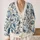 Blue Botanical Peony Florals for Elegant Everyday Layering, Spring Outings and Gifts All-over Print Knitted Cardigan - 2