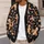 Gingerbread Skeletons and Candy Canes for Halloween Holiday Layers, Women’s Style All-over Print Knitted Cardigan - 5