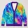 Rainbow Veined Color Waves for Casual Vacation Layering and Date Nights, Women's Style All-over Print Knitted Cardigan - 1