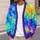 Rainbow Veined Color Waves for Casual Vacation Layering and Date Nights, Women's Style All-over Print Knitted Cardigan - 5