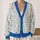 Mahjong Tile Florals for Game Night Gatherings and Chinoiserie Style Lovers Gift Idea All-over Print Knitted Cardigan - 2
