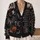 Vintage Horror VHS Tape Stack for Halloween Movie Nights and Retro Autumn Fans All-over Print Knitted Cardigan - 2