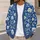 Blue Floral Botanical Blooms for Casual Layering and Everyday Garden-Inspired Women’s Style All-over Print Knitted Cardigan - 5