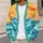 Ocean Sun Coastal Scene for Vacation Layering and Autumn Outings for Women By The Sea All-over Print Knitted Cardigan - 5