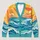 Ocean Sun Coastal Scene for Vacation Layering and Autumn Outings for Women By The Sea All-over Print Knitted Cardigan - 1