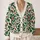 Burgundy Green Folk Florals For Holiday Gatherings And Everyday Layering For Women All-over Print Knitted Cardigan - 2