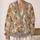 Playful White Rabbit and Warm Terracotta Circle Motifs for Casual Spring Layering All-over Print Knitted Cardigan - 2