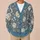 Cream Rose Floral Botanical Motif for Romantic Everyday Layering and Casual Outings Women All-over Print Knitted Cardigan - 6