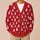 White Alpine Christmas Trees On Red For Cozy Holiday Layering And Winter Gatherings All-over Print Knitted Cardigan - 6